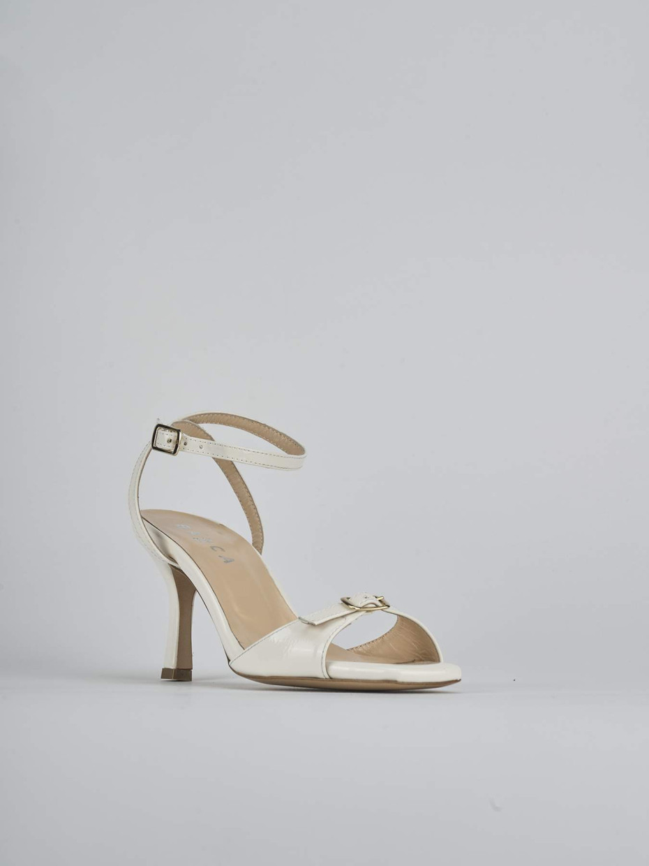 Sandali tacco 7cm vernice bianco