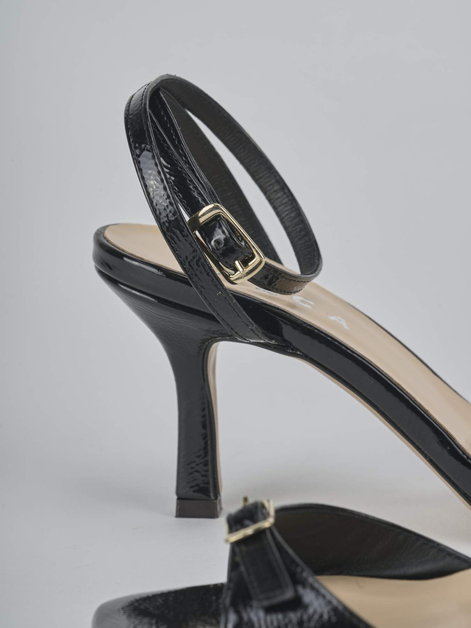 Sandali tacco 7cm vernice nero