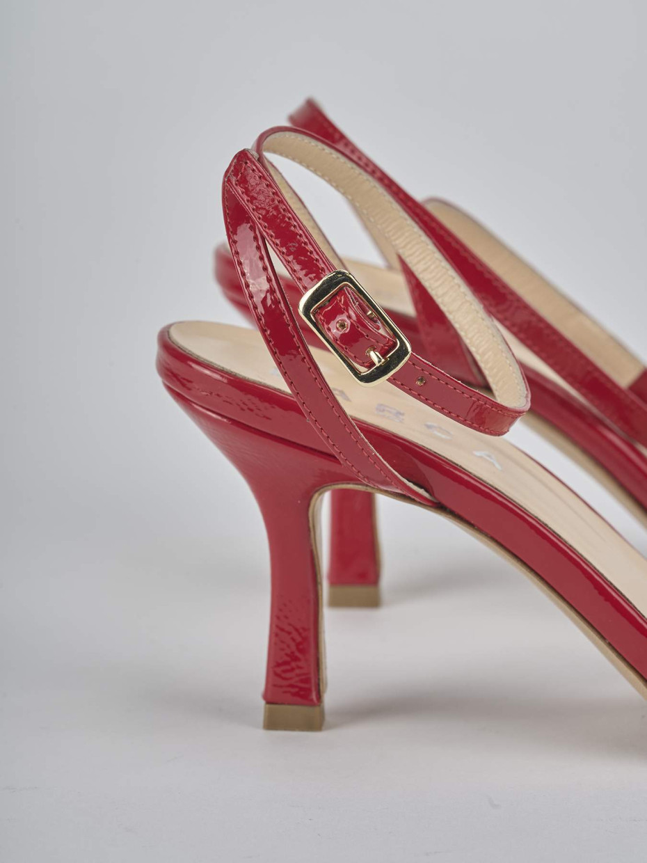 Sandali tacco 7cm vernice rosso
