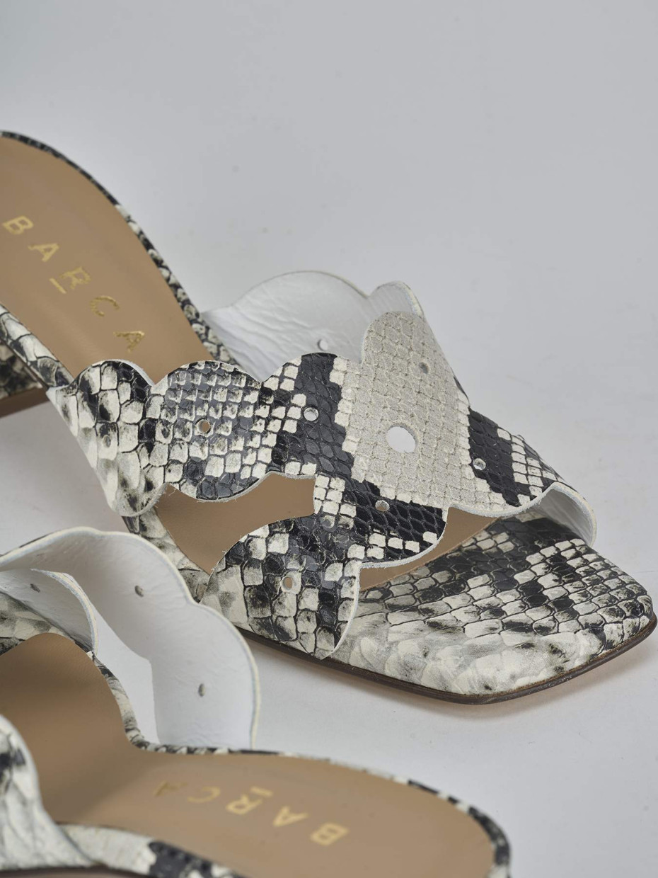 Ciabatte tacco 5cm pitone multicolor