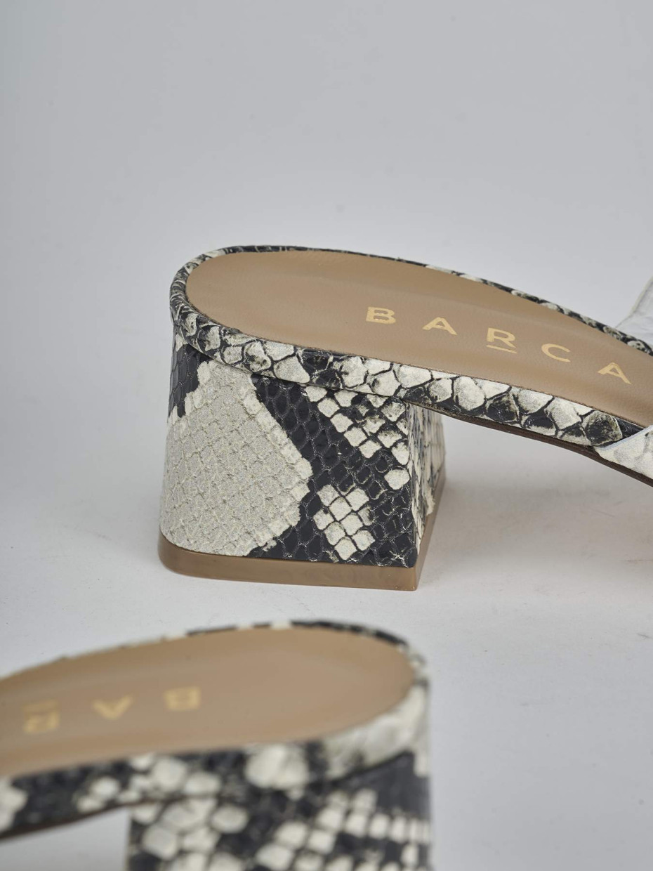 Ciabatte tacco 5cm pitone multicolor