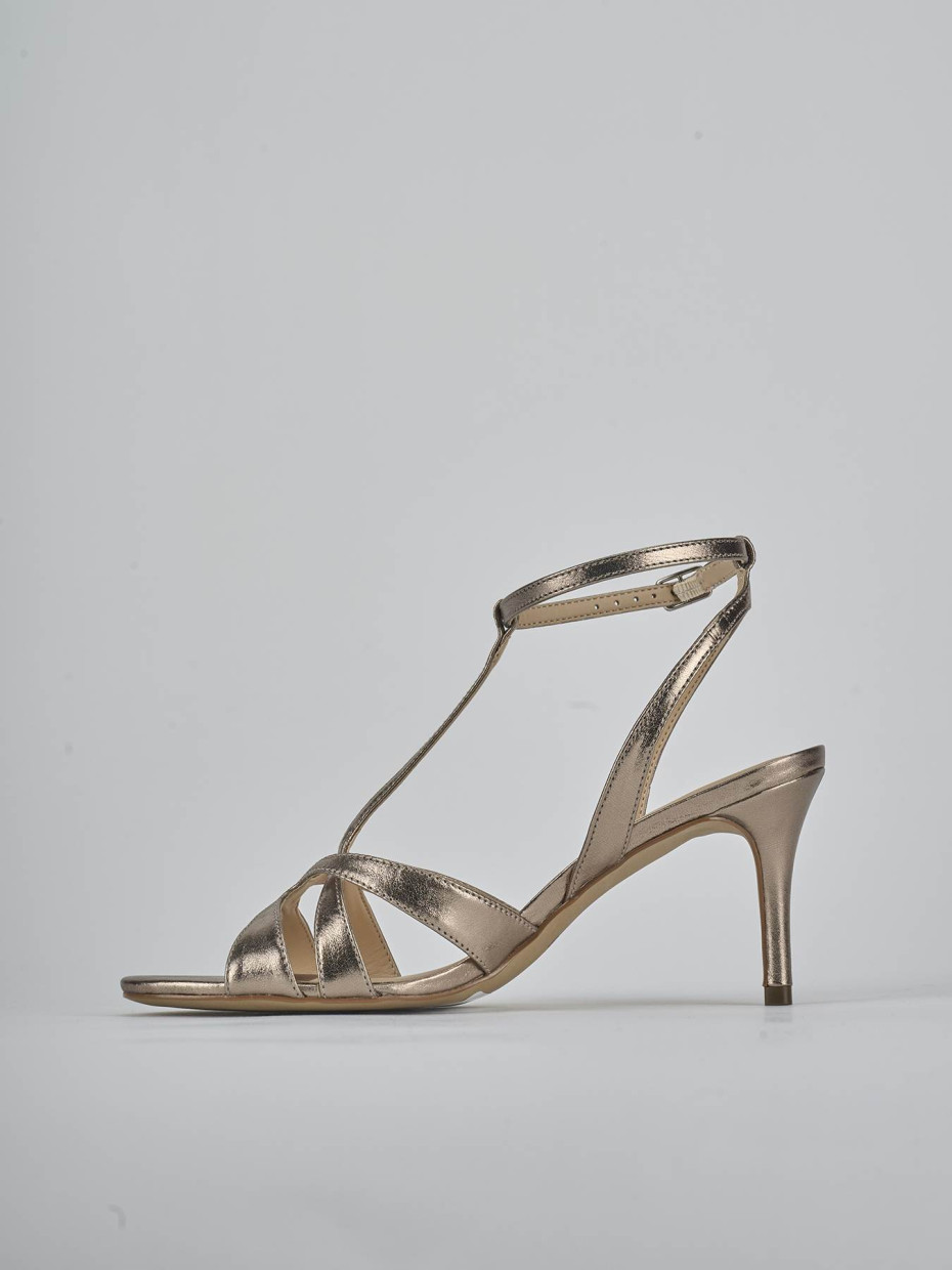 Sandali tacco 6cm laminato argento