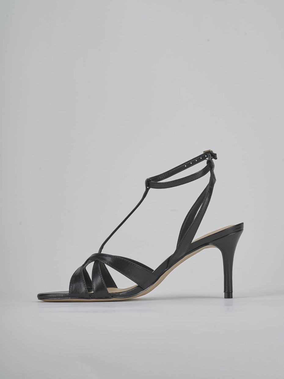 Sandali tacco 6cm pelle nero