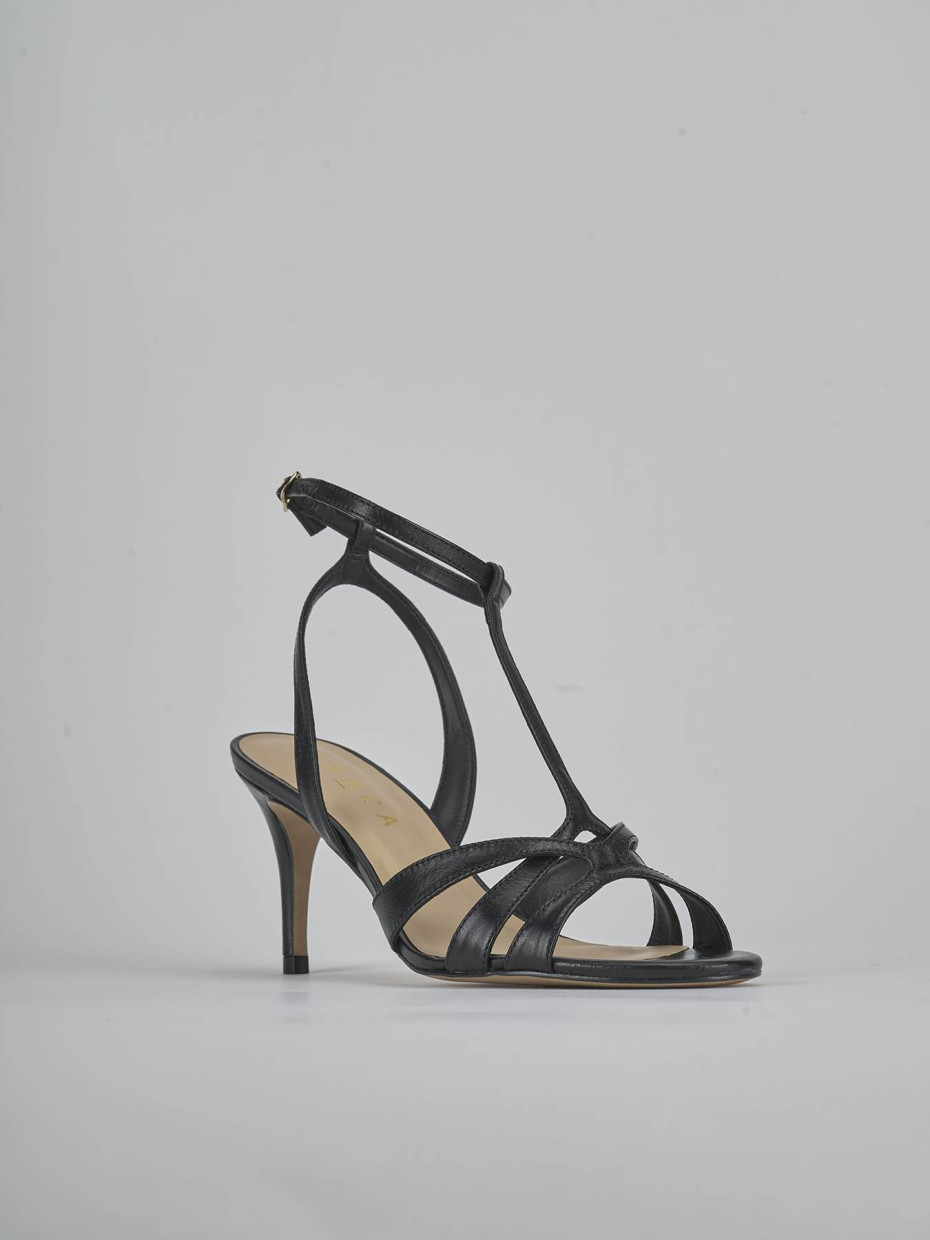 Sandali tacco 6cm pelle nero