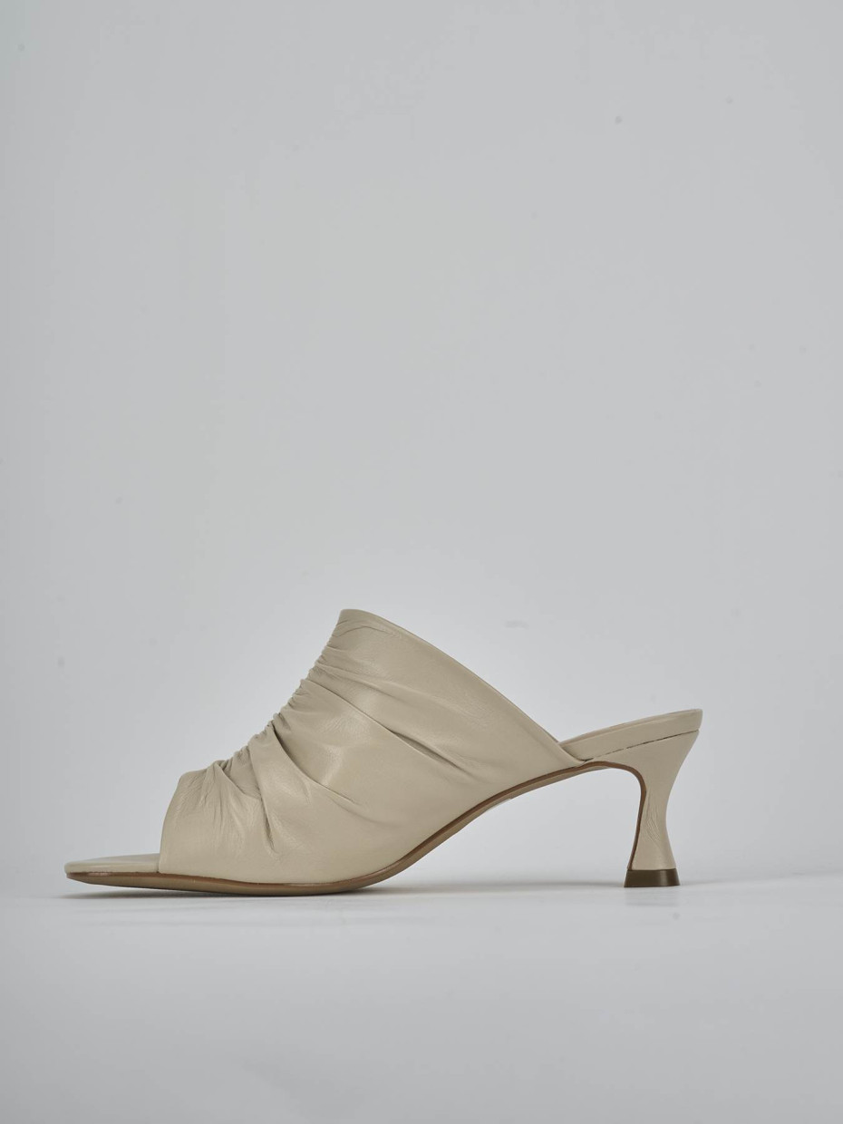 Ciabatte tacco 6cm pelle bianco