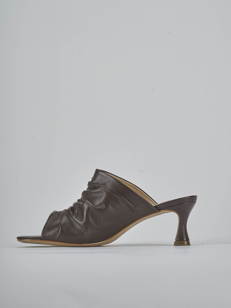 Ciabatte tacco 6cm pelle testa