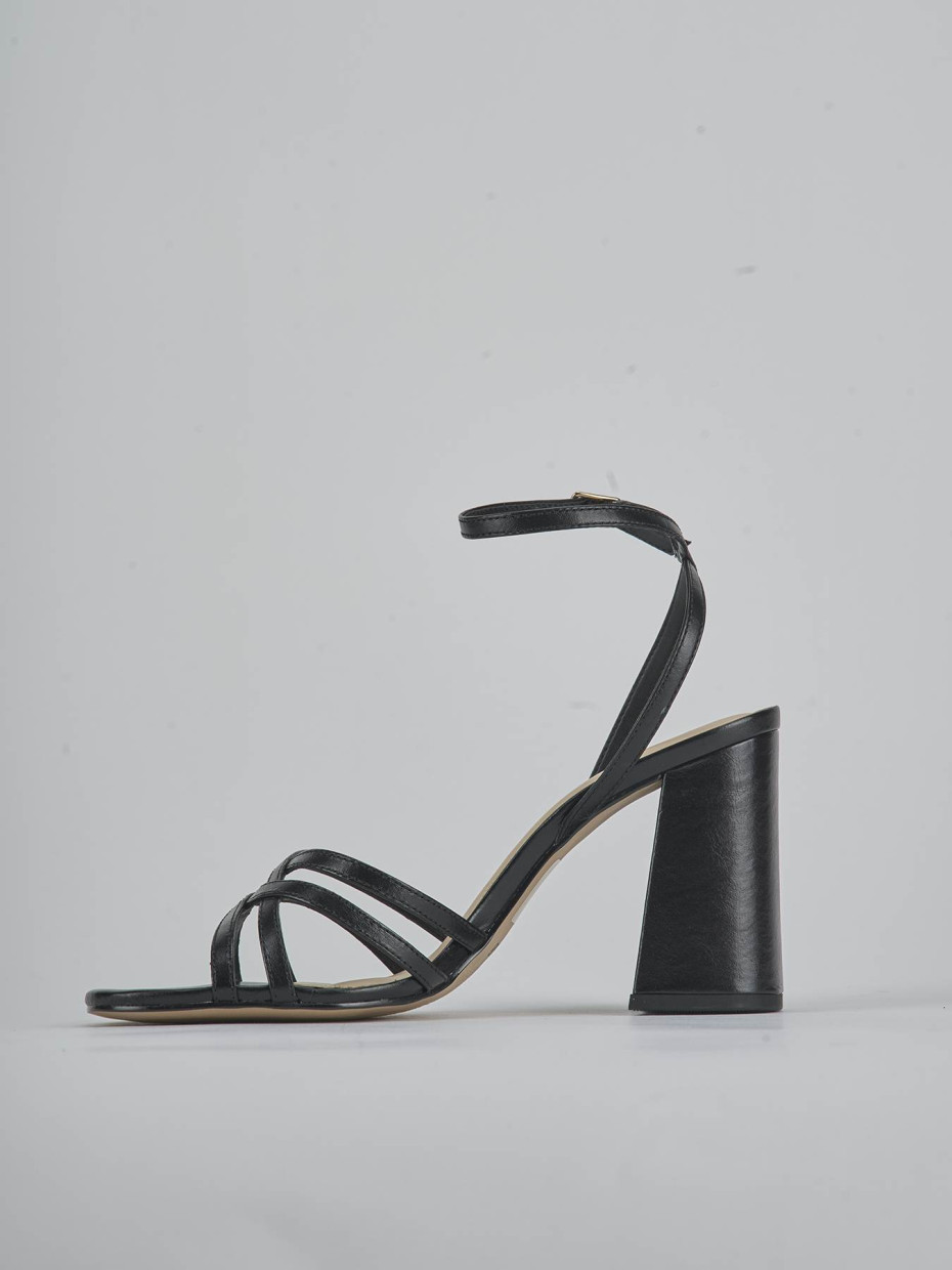 Sandali tacco 8cm pelle nero