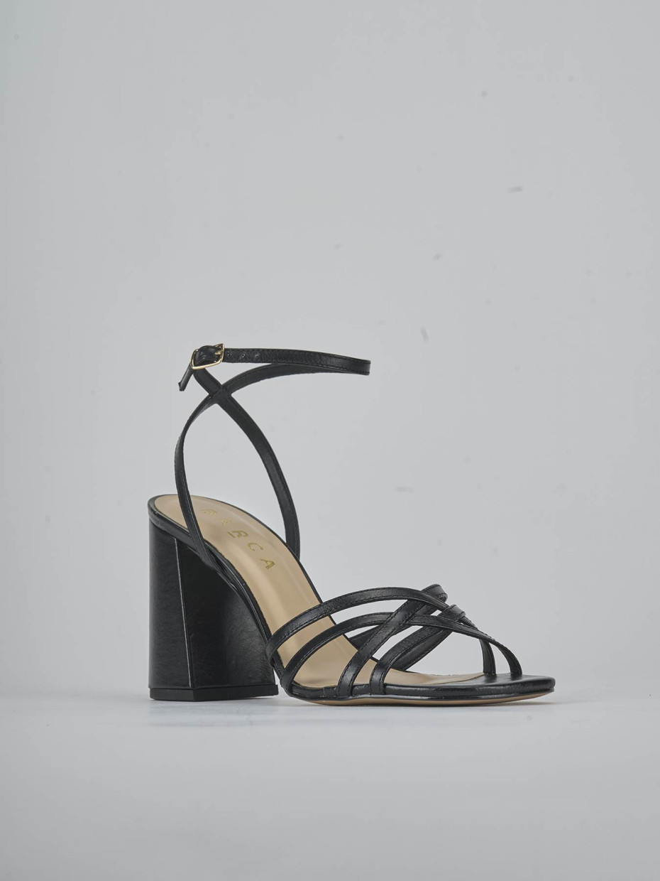 Sandali tacco 8cm pelle nero