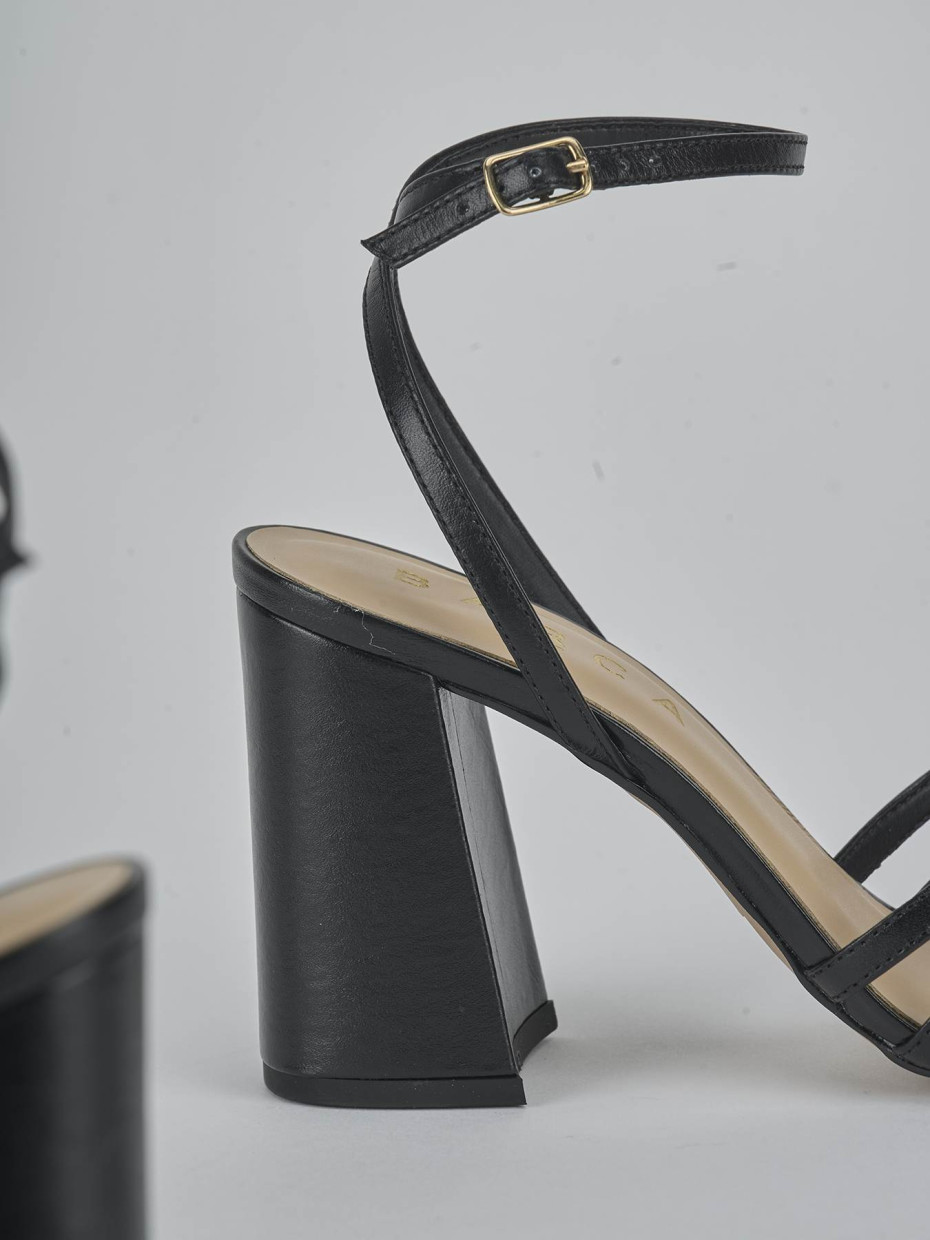 Sandali tacco 8cm pelle nero