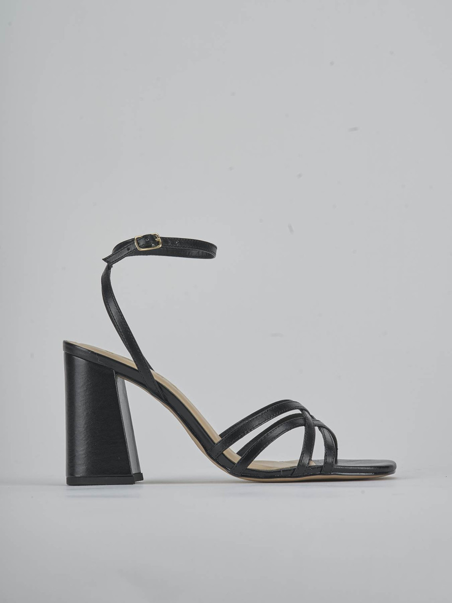 Sandali tacco 8cm pelle nero