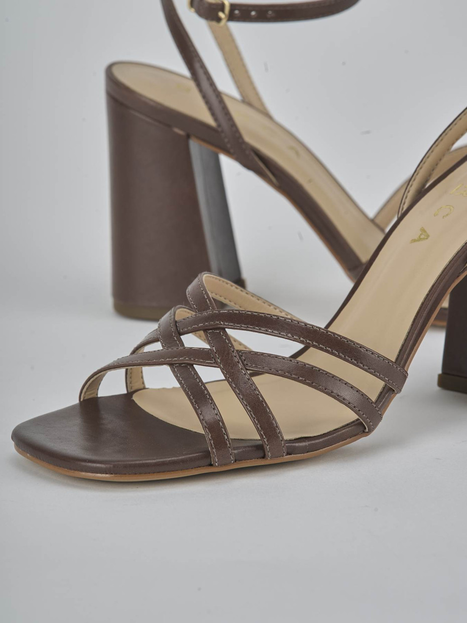 Sandali tacco 8cm pelle testa