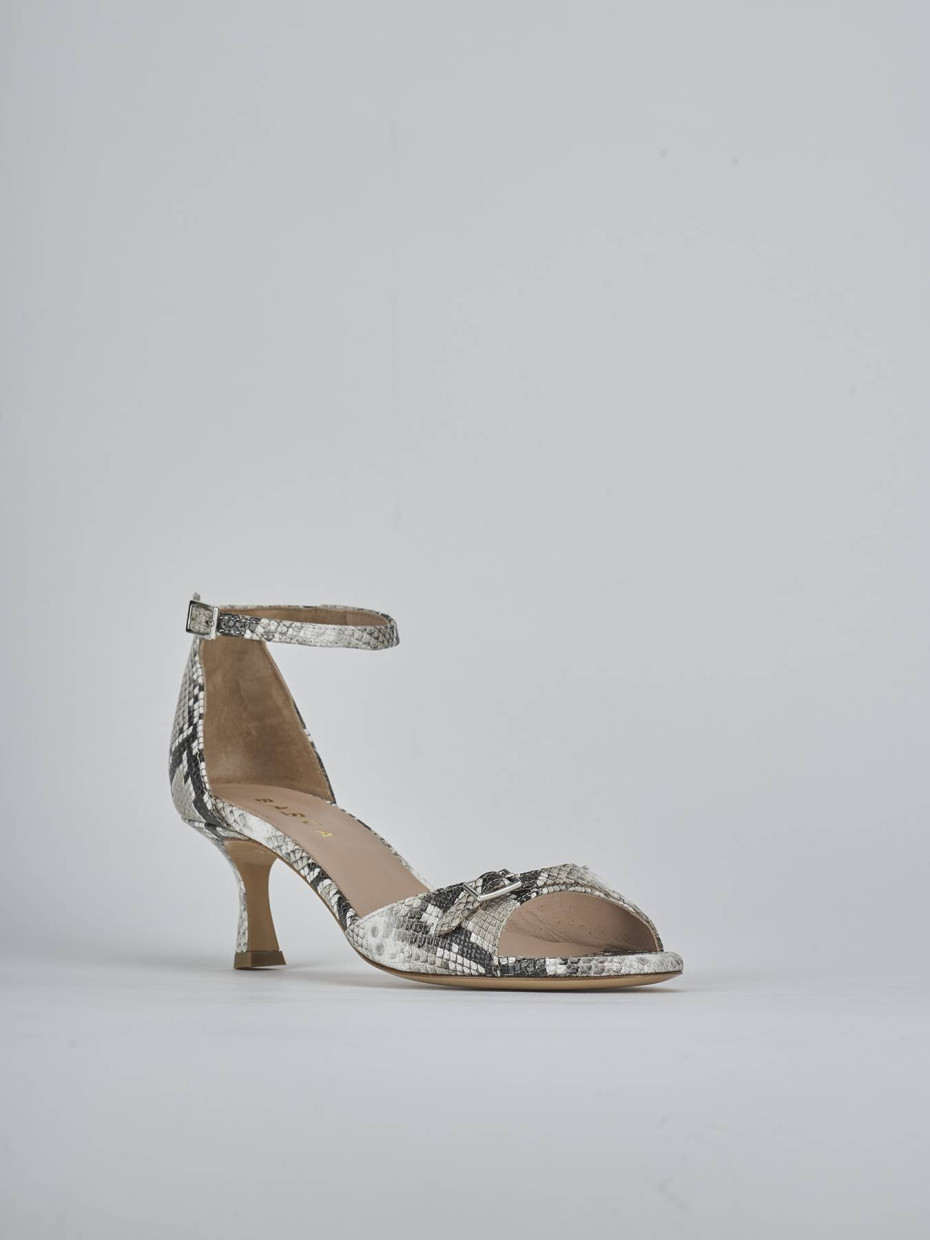 Sandali tacco 5cm pitone beige