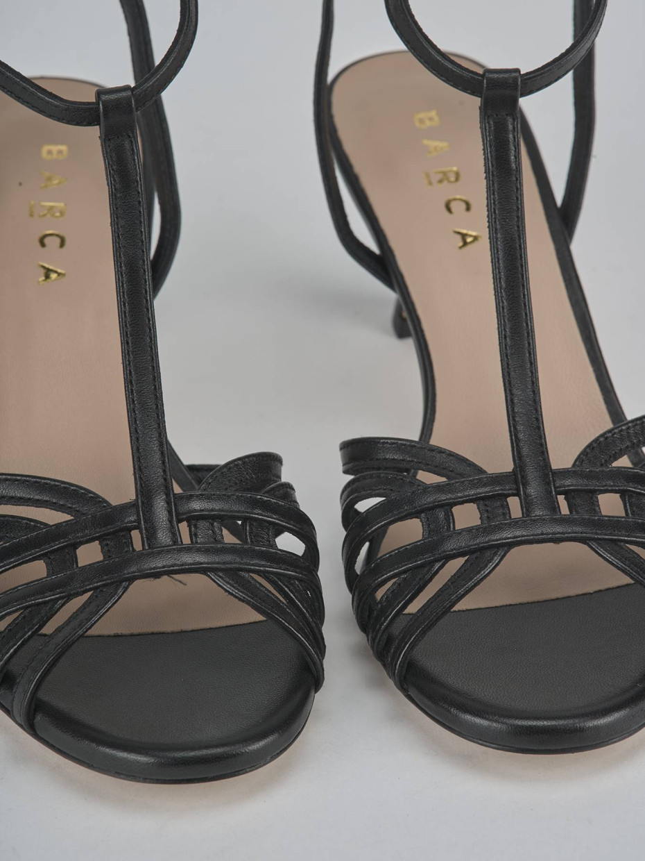 Sandali tacco 5cm pelle nero