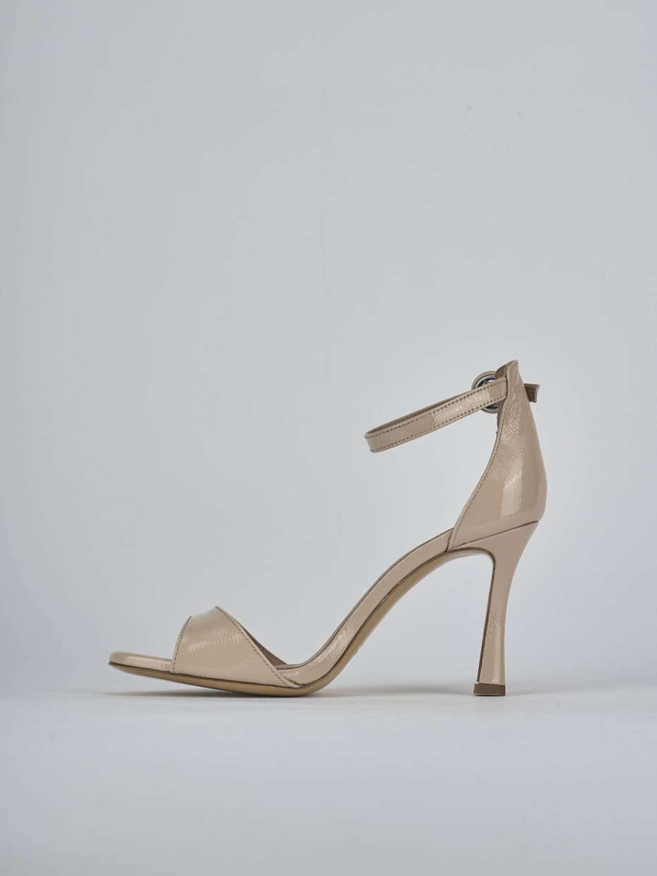 Sandali tacco 9cm vernice beige
