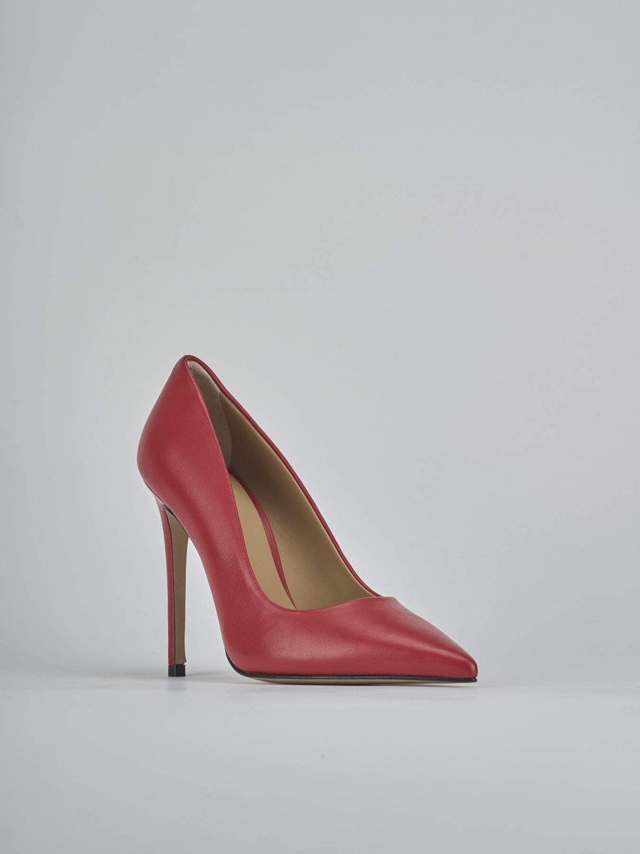 Décolleté e slingback tacco 10cm pelle rosso