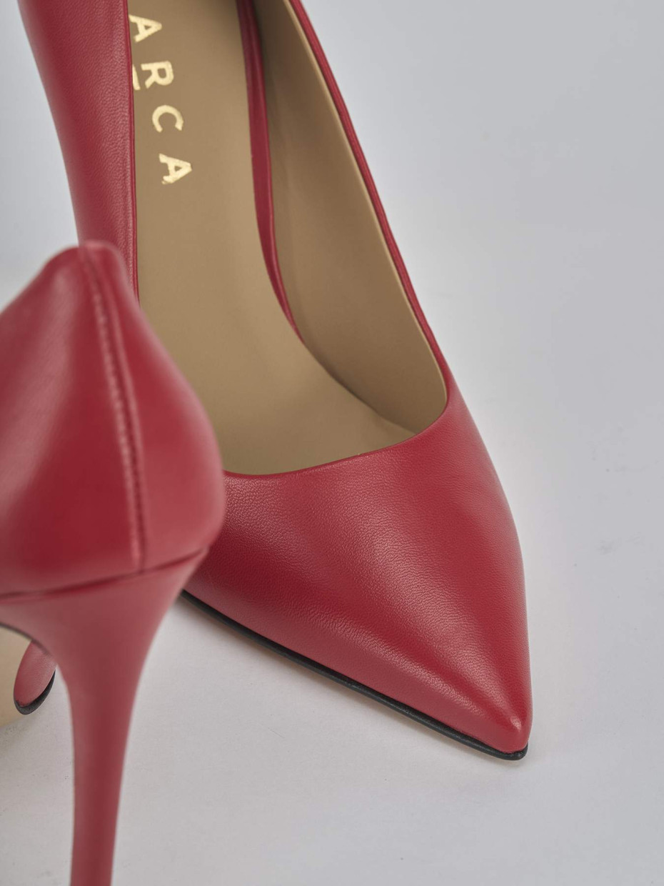 Décolleté e slingback tacco 10cm pelle rosso