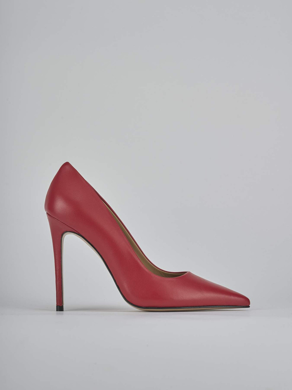 Décolleté e slingback tacco 10cm pelle rosso
