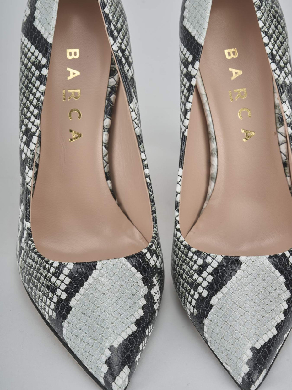 Décolleté e slingback tacco 10cm pitone beige