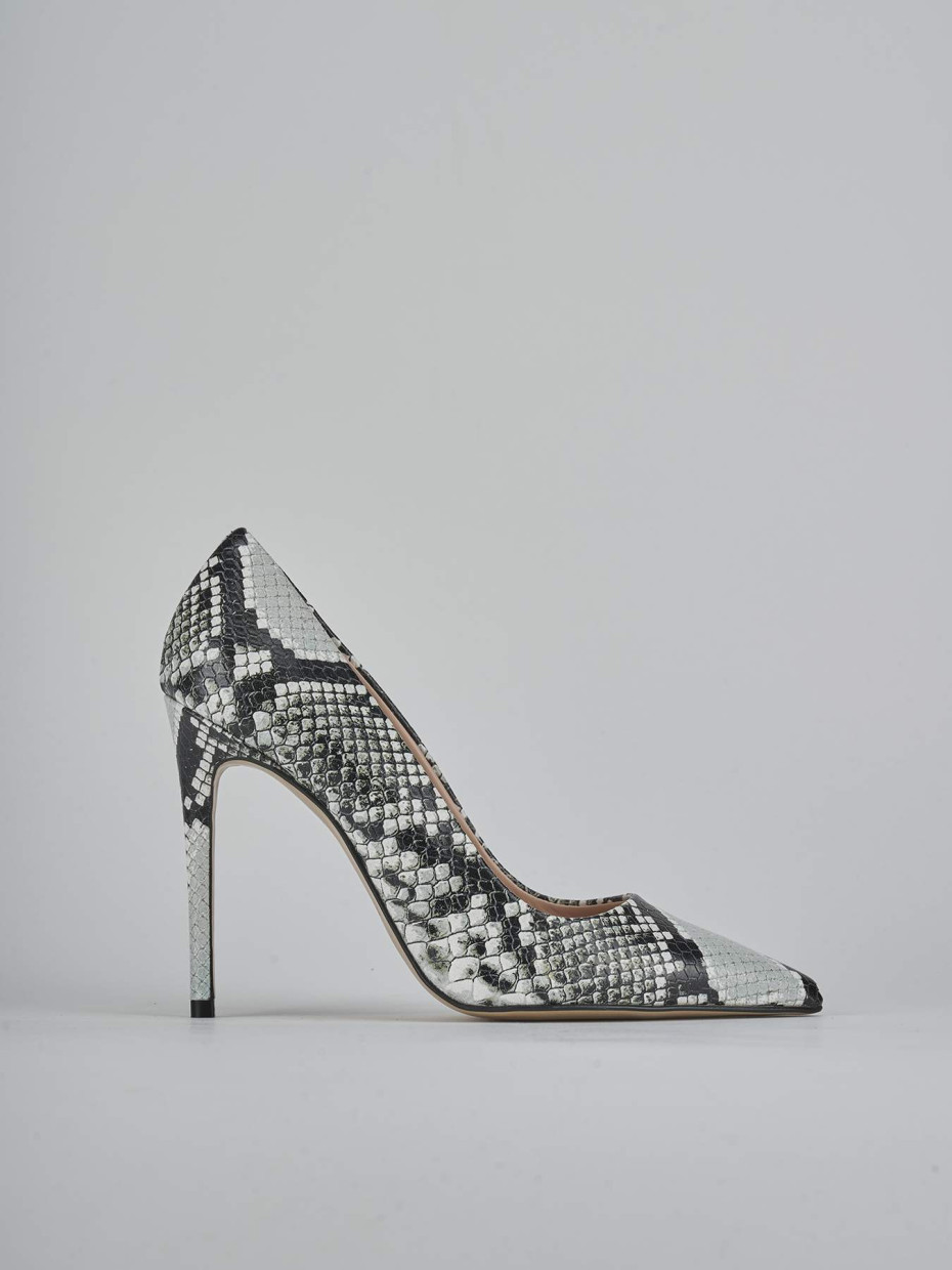 Décolleté e slingback tacco 10cm pitone beige