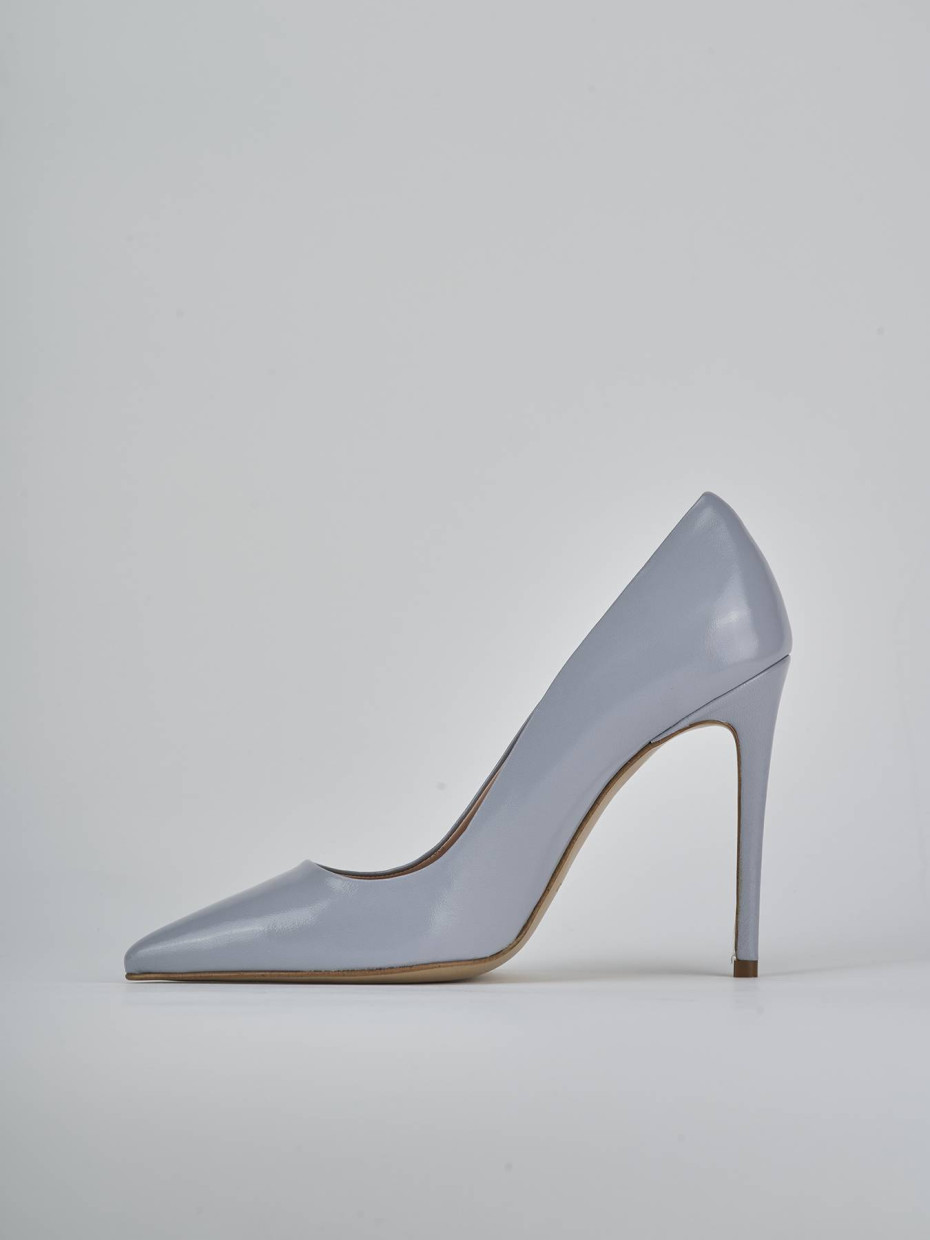 Décolleté e slingback tacco 10cm vernice azzurro