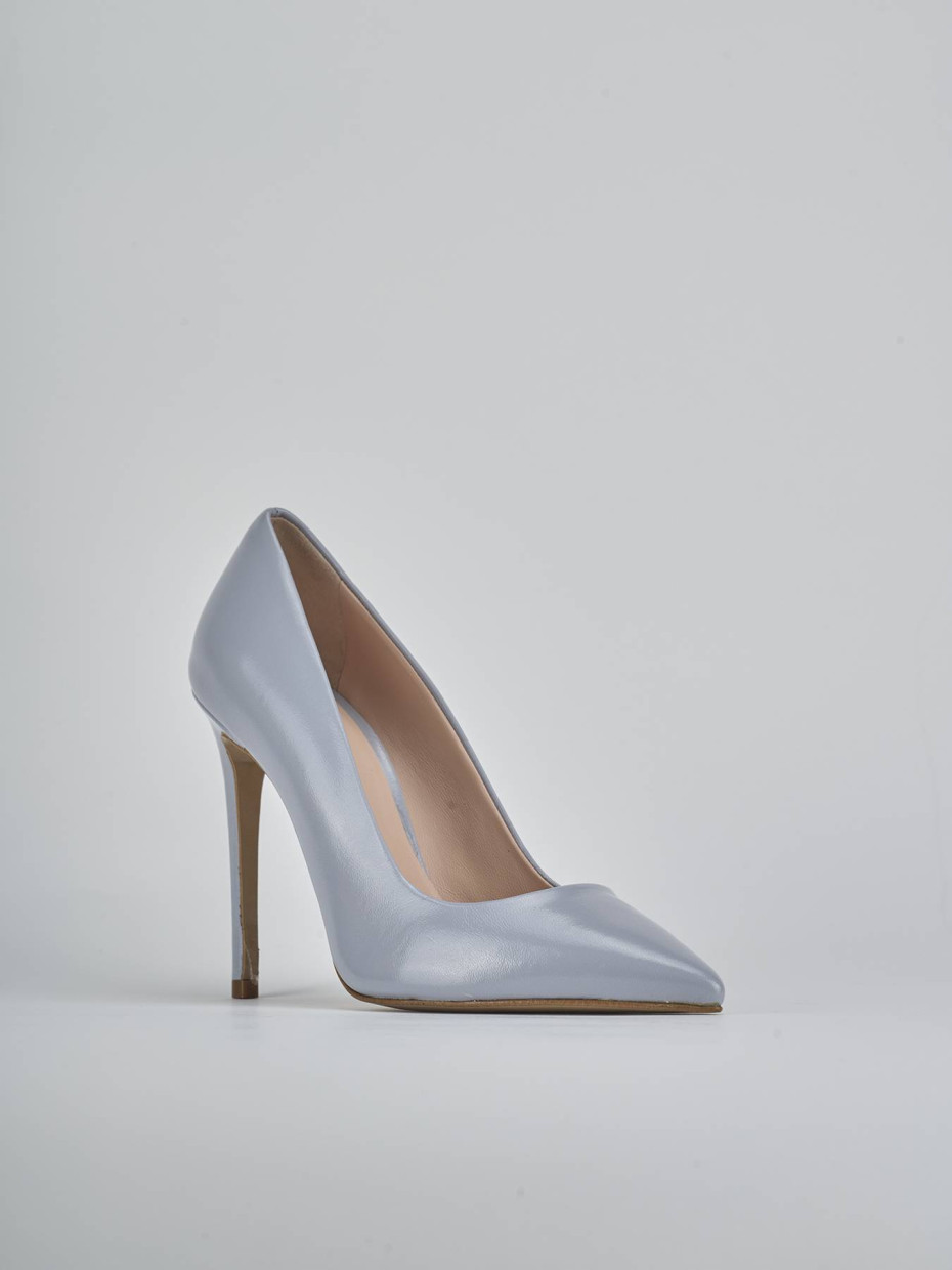 Décolleté e slingback tacco 10cm vernice azzurro
