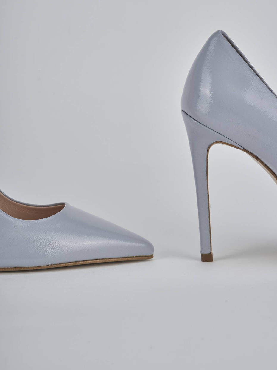 Décolleté e slingback tacco 10cm vernice azzurro