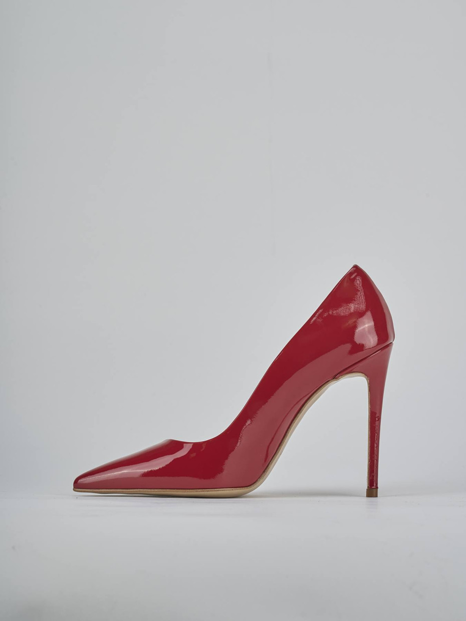 Décolleté e slingback tacco 10cm vernice rosso