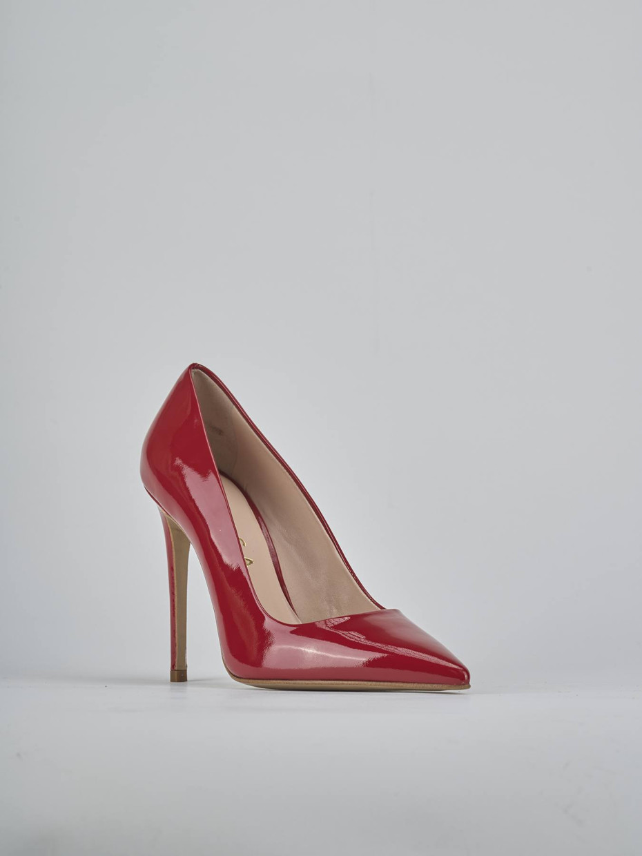 Décolleté e slingback tacco 10cm vernice rosso