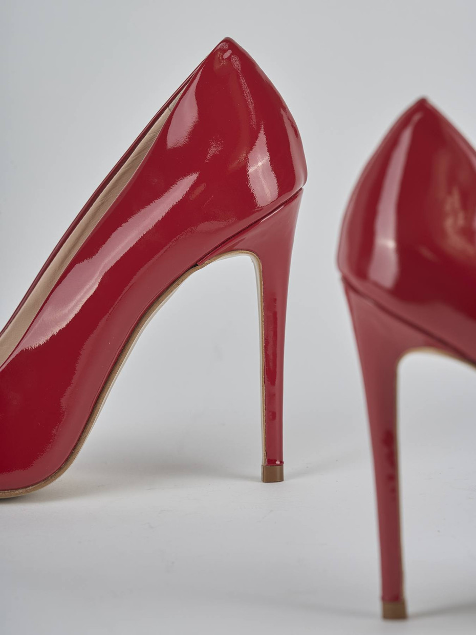 Décolleté e slingback tacco 10cm vernice rosso