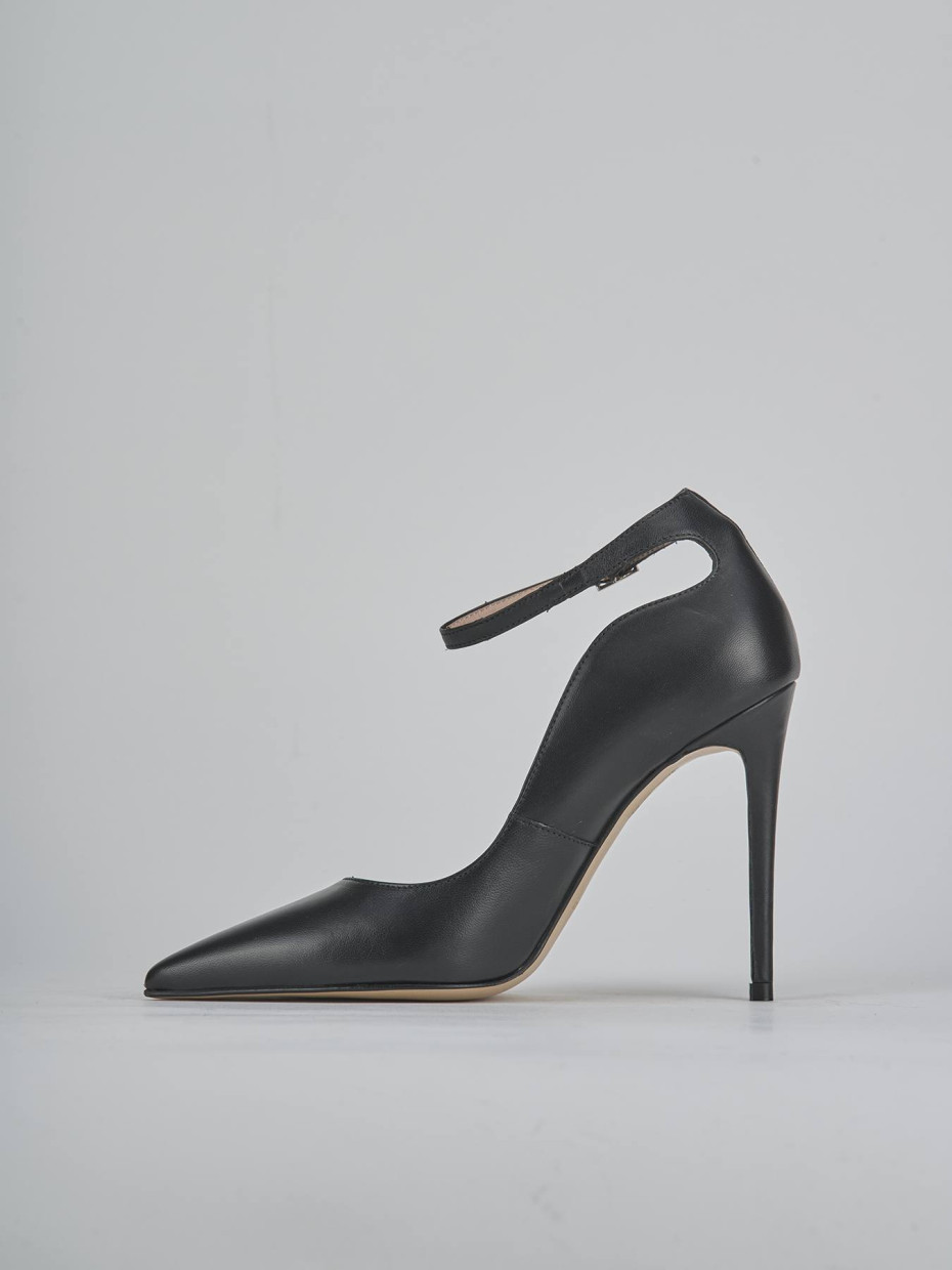 Décolleté e slingback tacco 11cm pelle nero