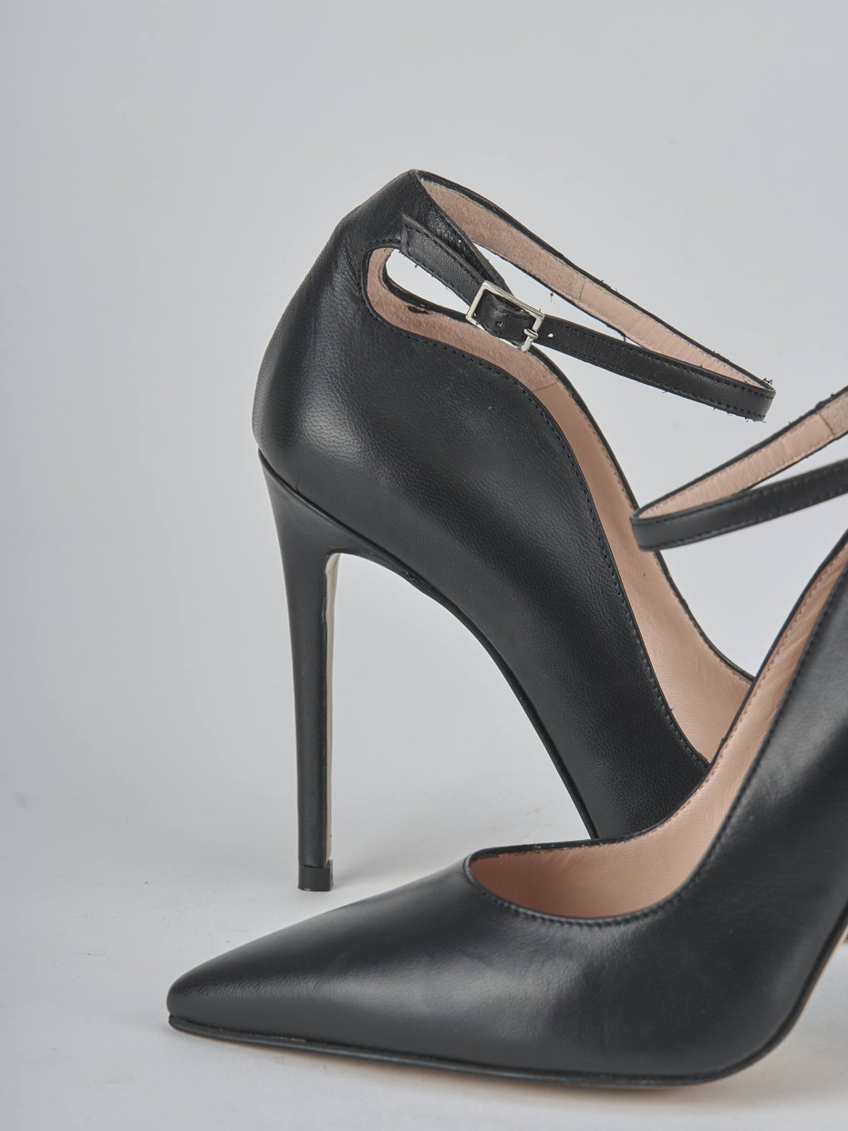 Décolleté e slingback tacco 11cm pelle nero