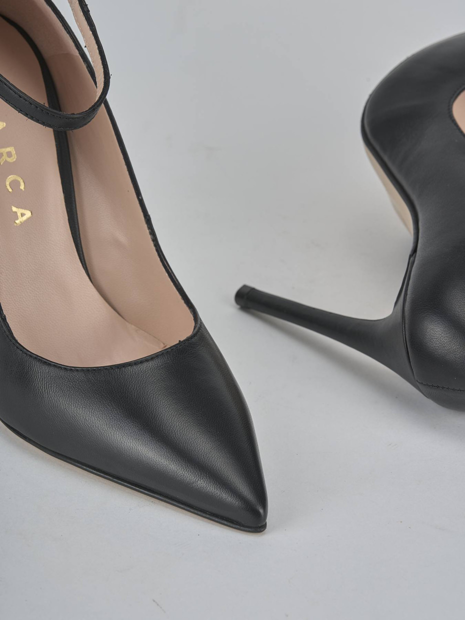 Décolleté e slingback tacco 11cm pelle nero