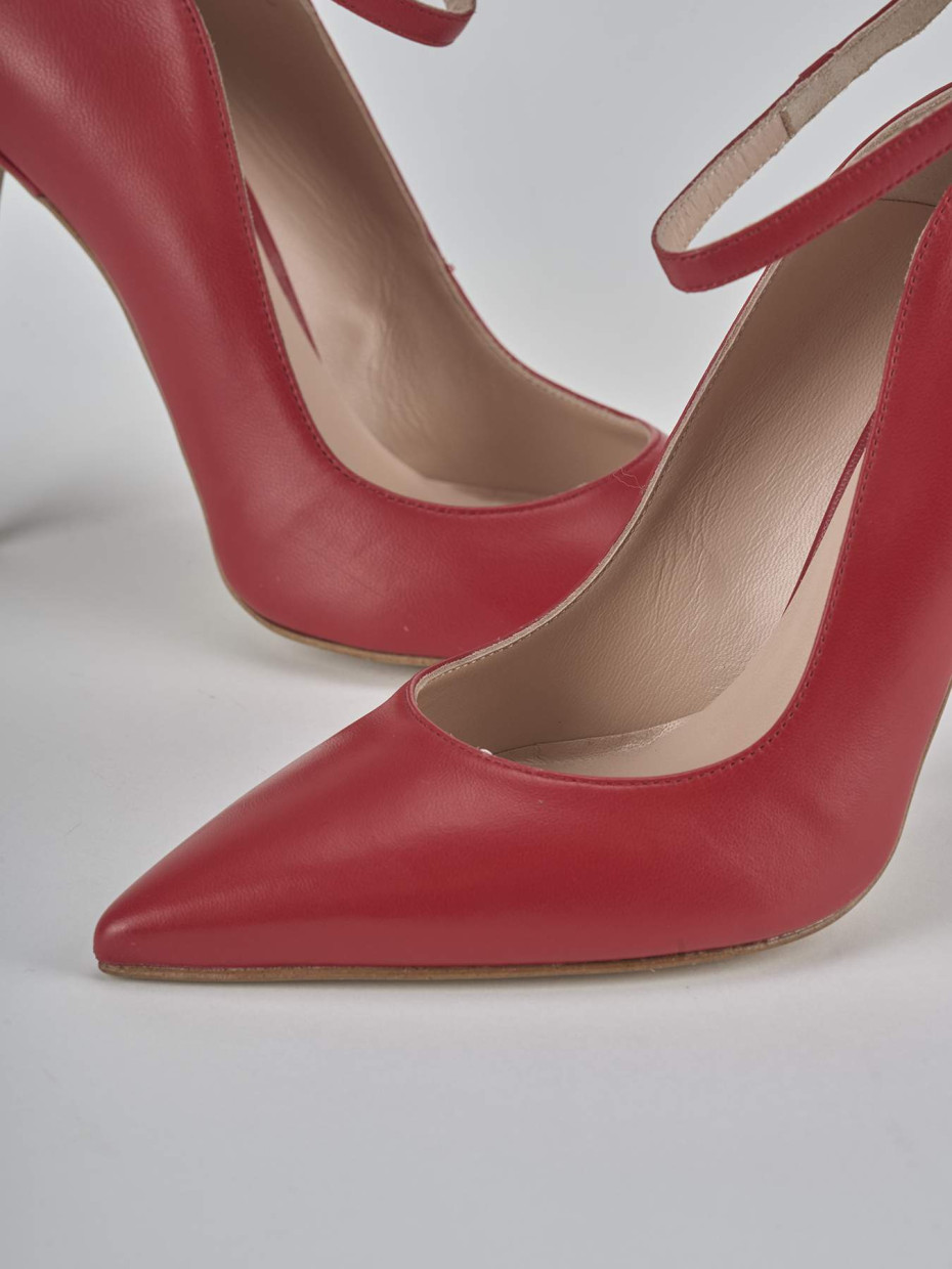 Décolleté e slingback tacco 11cm pelle rosso