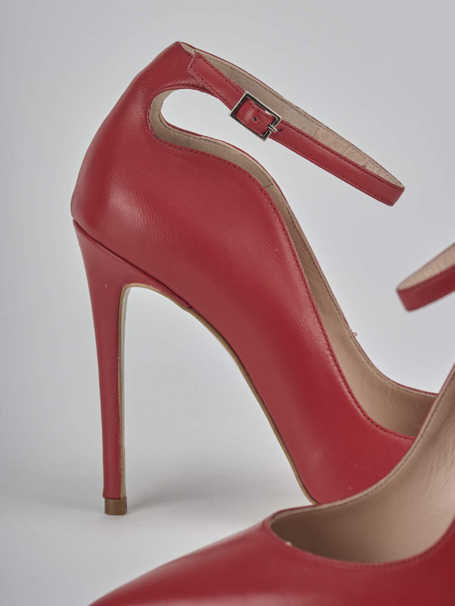 Décolleté e slingback tacco 11cm pelle rosso