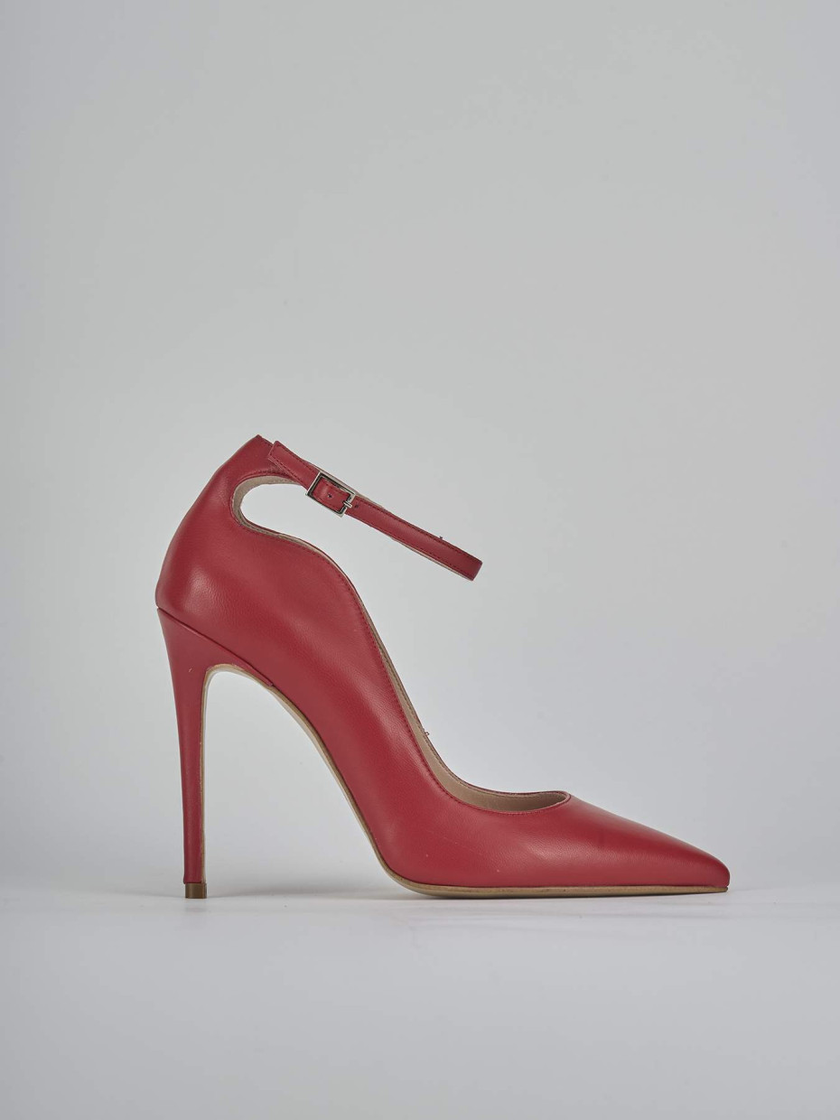 Décolleté e slingback tacco 11cm pelle rosso
