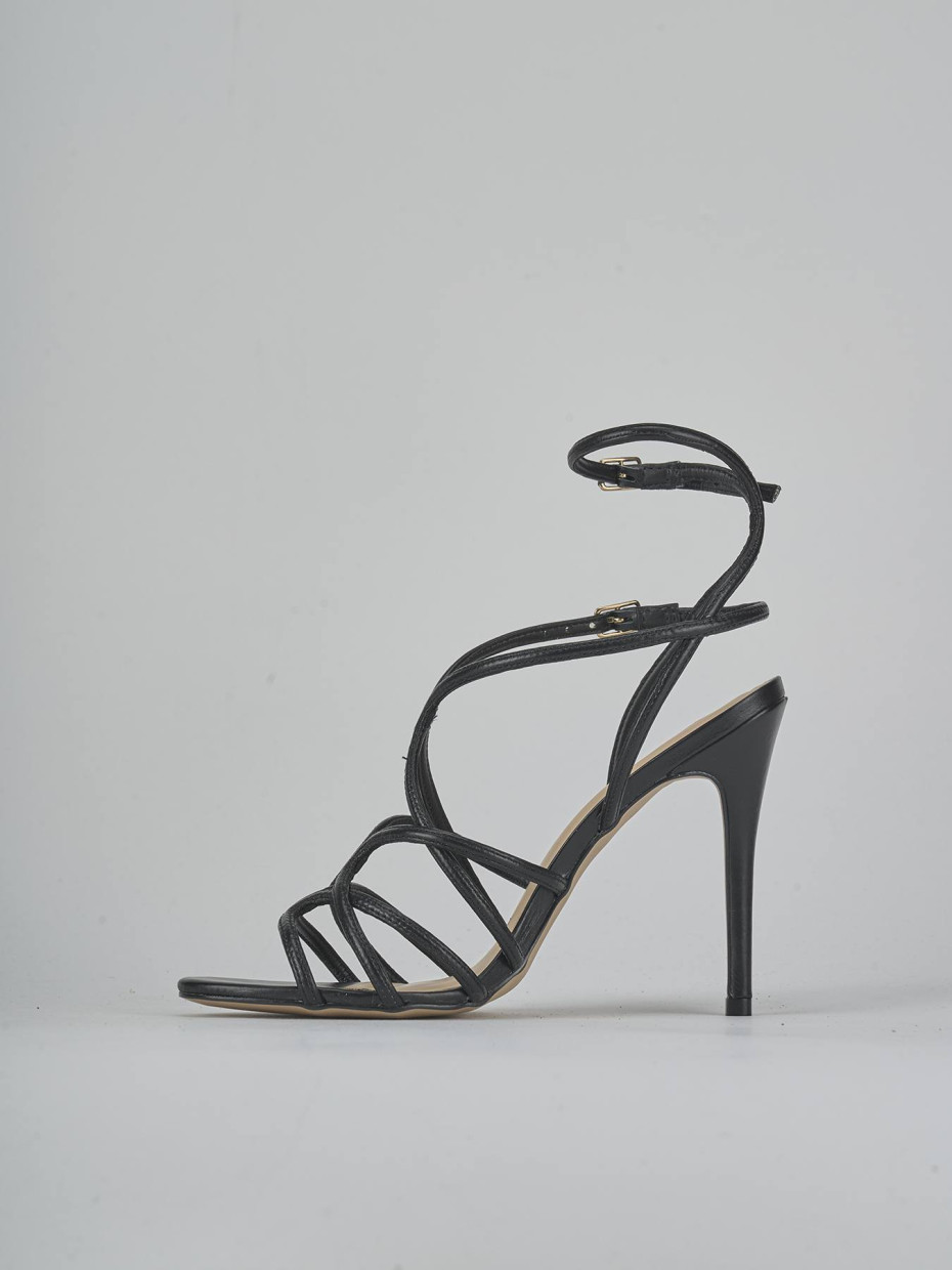 Sandali tacco 10cm pelle nero