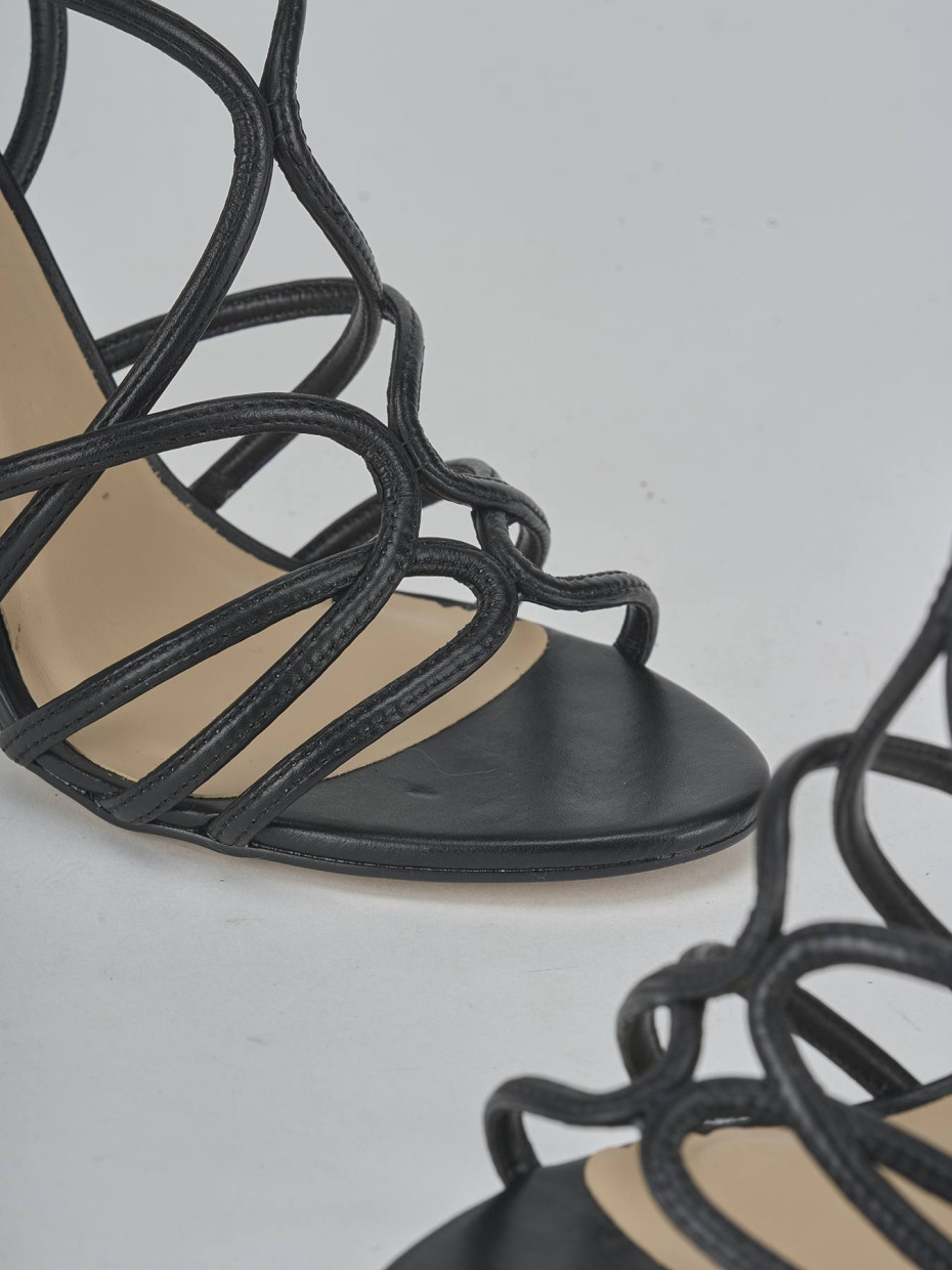 Sandali tacco 10cm pelle nero