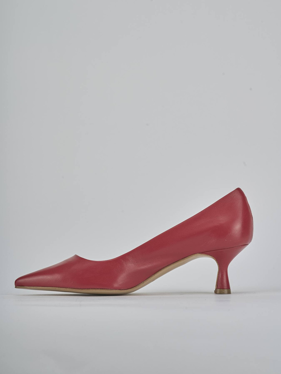 Décolleté e slingback tacco 5cm pelle rosso