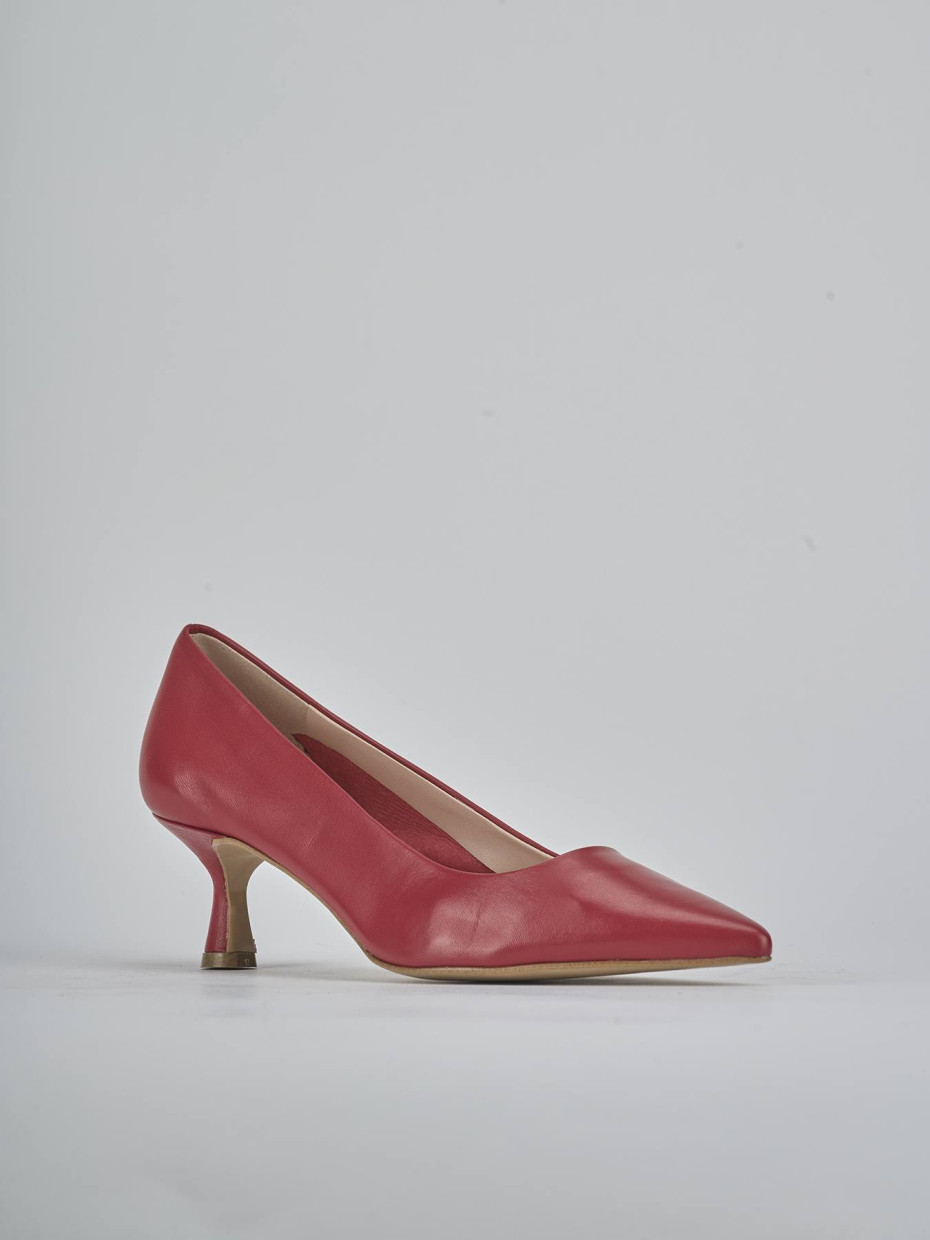 Décolleté e slingback tacco 5cm pelle rosso