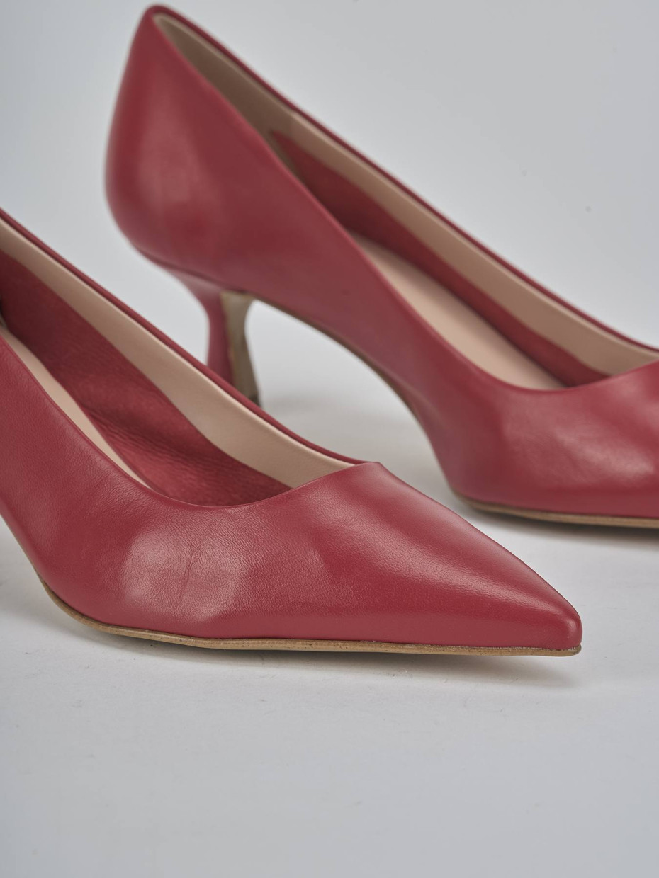 Décolleté e slingback tacco 5cm pelle rosso