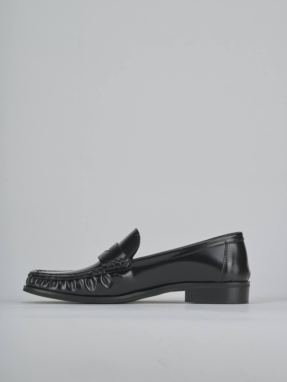 Mocassini tacco 1cm pelle nero