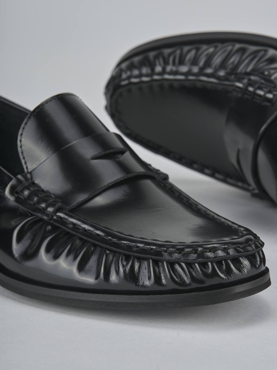 Mocassini tacco 1cm pelle nero