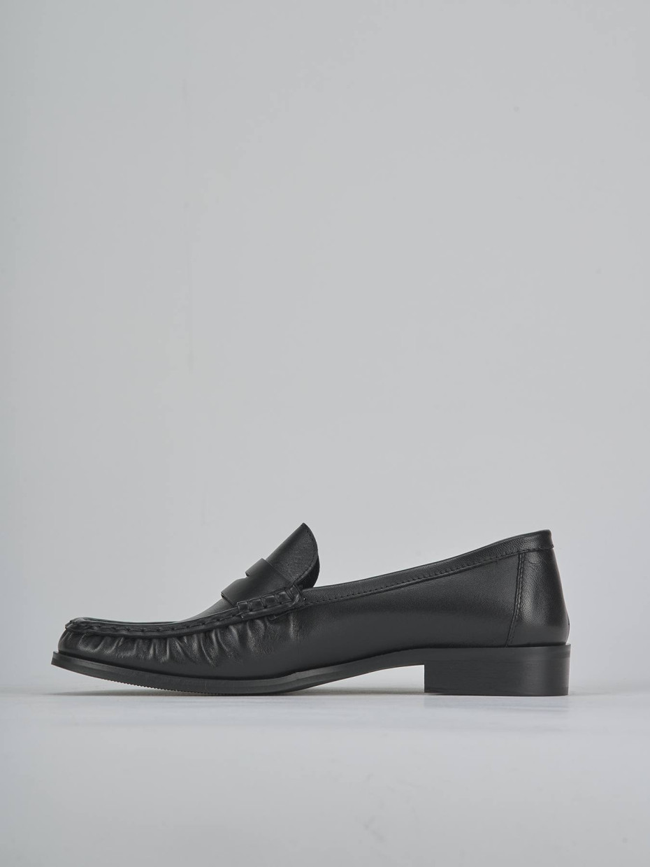 Mocassini tacco 1cm pelle nero