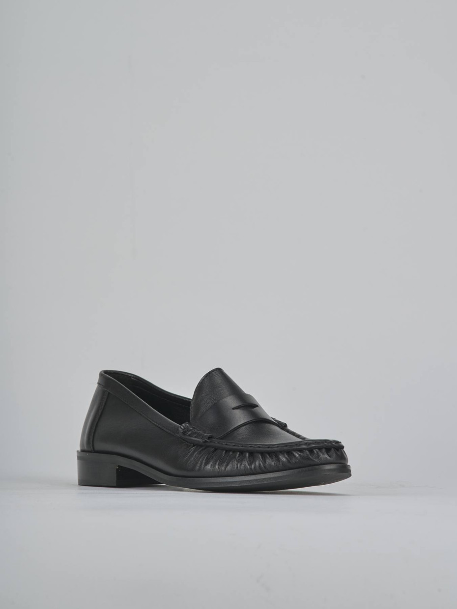 Mocassini tacco 1cm pelle nero