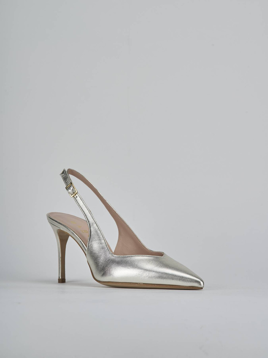 Slingback decolte tacco 7 cm oro laminato
