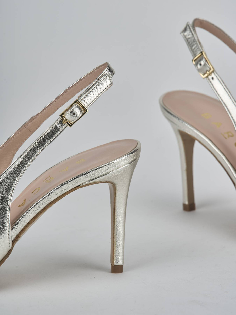 Slingback decolte tacco 7 cm oro laminato