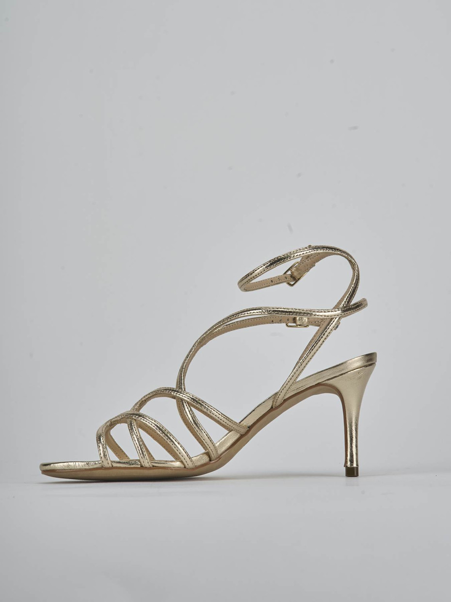 Sandali tacco 8cm laminato oro