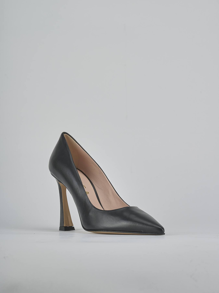 Décolleté e slingback tacco 9cm pelle nero