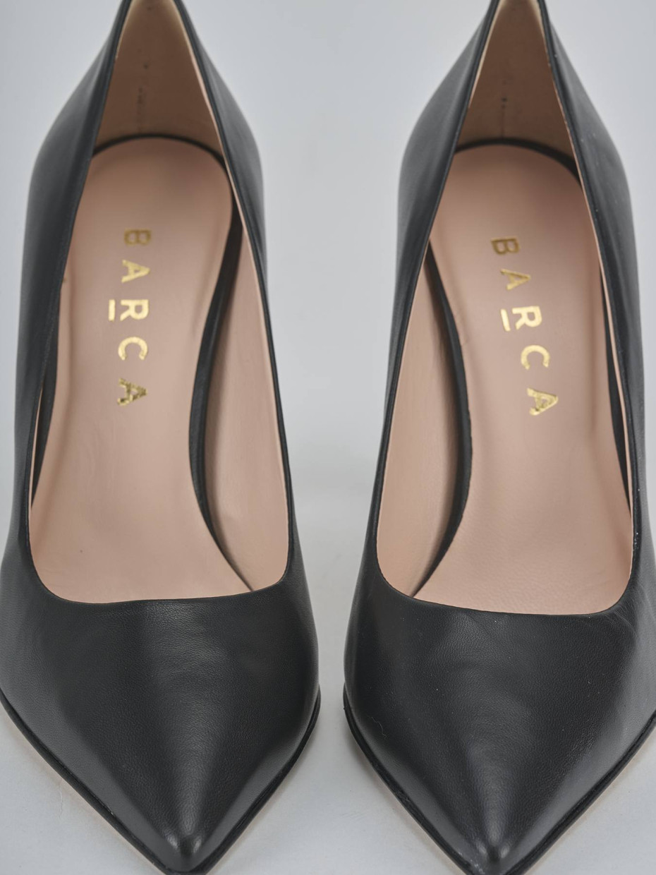 Décolleté e slingback tacco 9cm pelle nero
