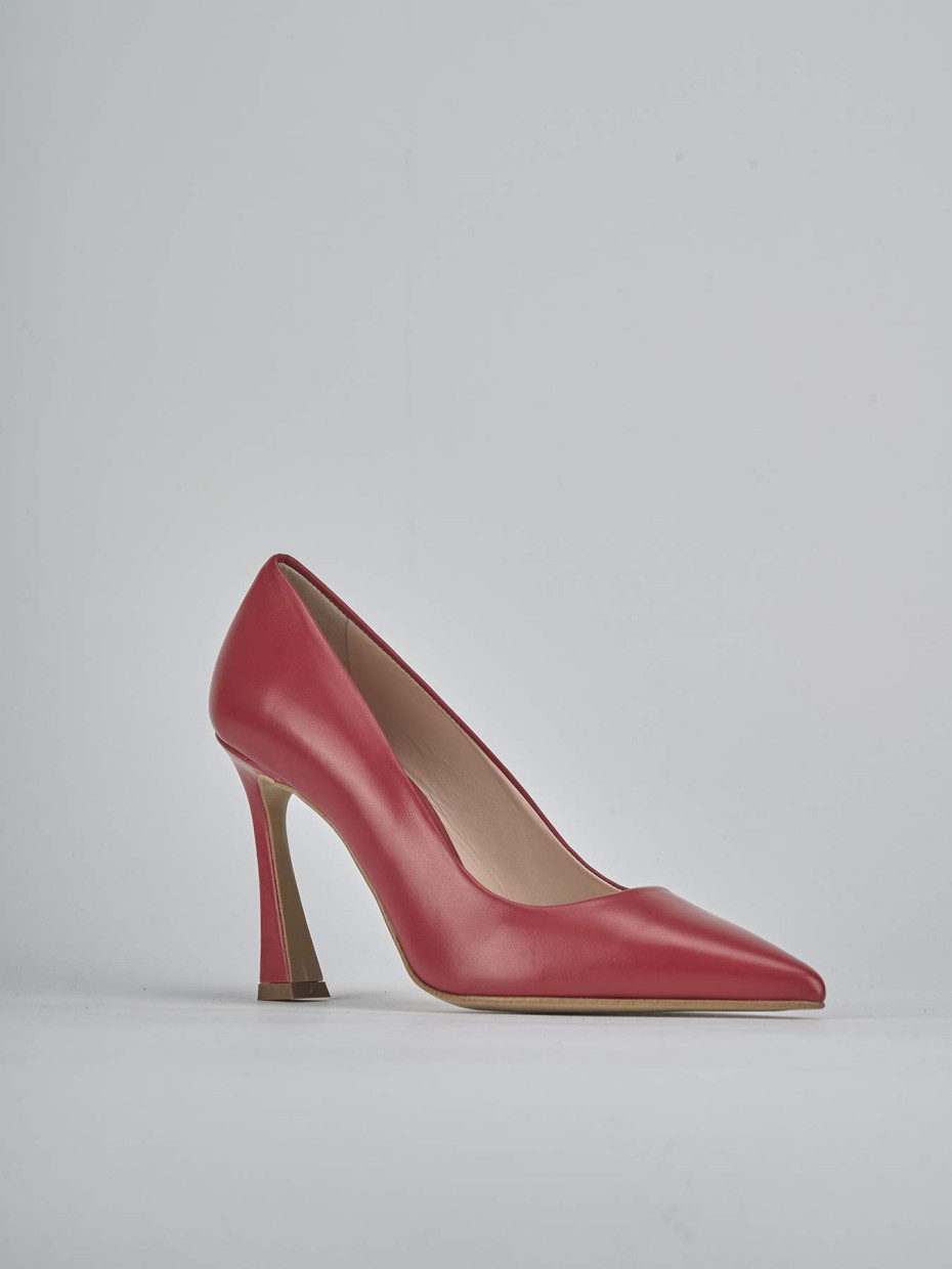 Décolleté e slingback tacco 9cm pelle rosso